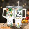 custom name just a girl loves tinker bell flower pattern 40oz tumbler with handle and straw lid personalized 40 oz travel stanley cup dupe laughinks 1