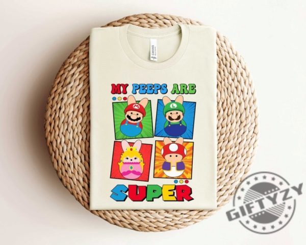 My Peeps Are Super Mario Easter Shirt Toddler Easter Sweatshirt Funny Easter Tshirt Easter Kids Shirt Super Easter Hoodie Easter Gift giftyzy 1