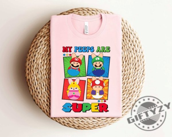 My Peeps Are Super Mario Easter Shirt Toddler Easter Sweatshirt Funny Easter Tshirt Easter Kids Shirt Super Easter Hoodie Easter Gift giftyzy 3