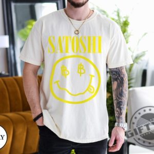 Satoshi Nirvana Smiley Face Shirt Satoshi Nakamoto Tshirt Kurt Cobain Hoodie Bitcoin Nirvana Sweatshirt Unisex Garment Shirt giftyzy 3