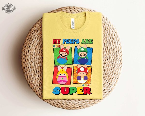 Super Mario Easter Shirt My Peeps Are Super Shirt Mario And Friends Shirt Easter Kids Shirt Super Mario 64 On The Web Unique revetee 1