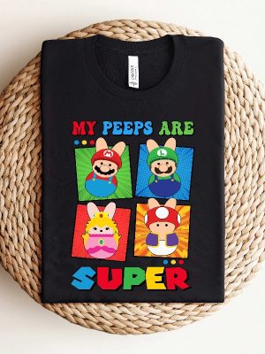 Super Mario Easter Shirt My Peeps Are Super Shirt Mario And Friends Shirt Easter Kids Shirt Super Mario 64 On The Web Unique revetee 2