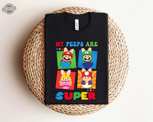 Super Mario Easter Shirt My Peeps Are Super Shirt Mario And Friends Shirt Easter Kids Shirt Super Mario 64 On The Web Unique revetee 2