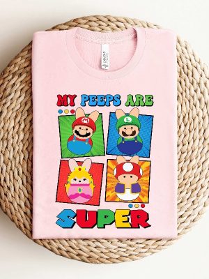 Super Mario Easter Shirt My Peeps Are Super Shirt Mario And Friends Shirt Easter Kids Shirt Super Mario 64 On The Web Unique revetee 3