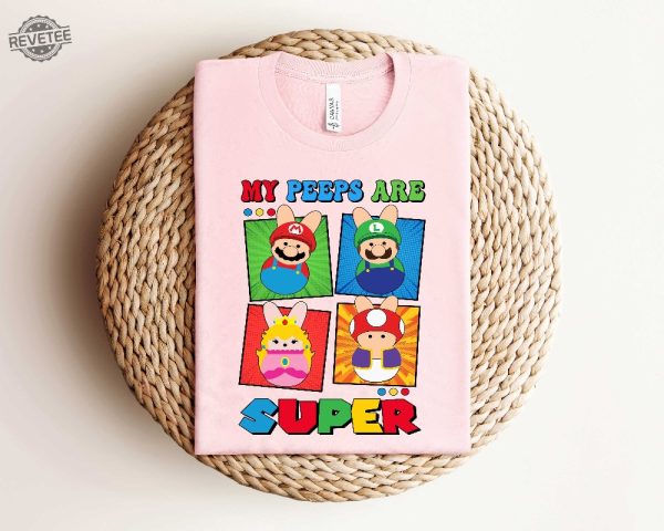 Super Mario Easter Shirt My Peeps Are Super Shirt Mario And Friends Shirt Easter Kids Shirt Super Mario 64 On The Web Unique revetee 3