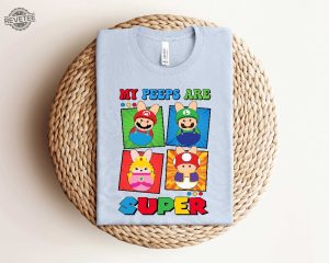 Super Mario Easter Shirt My Peeps Are Super Shirt Mario And Friends Shirt Easter Kids Shirt Super Mario 64 On The Web Unique revetee 4