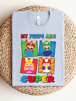 Super Mario Easter Shirt My Peeps Are Super Shirt Mario And Friends Shirt Easter Kids Shirt Super Mario 64 On The Web Unique revetee 4