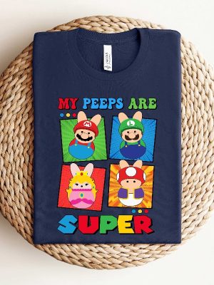 Super Mario Easter Shirt My Peeps Are Super Shirt Mario And Friends Shirt Easter Kids Shirt Super Mario 64 On The Web Unique revetee 5