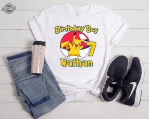 Pokemon Birthday Shirt Pikachu Tshirt Pokemon Shirt Custom Birthday Boy Shirt Toddler Birthday Shirt Custom Family Birthday Shirt Unique revetee 2