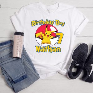 Pokemon Birthday Shirt Pikachu Tshirt Pokemon Shirt Custom Birthday Boy Shirt Toddler Birthday Shirt Custom Family Birthday Shirt Unique revetee 2