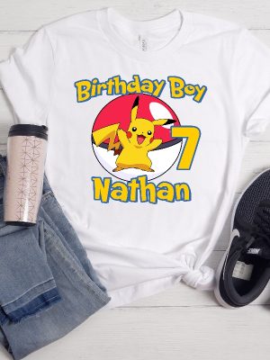 Pokemon Birthday Shirt Pikachu Tshirt Pokemon Shirt Custom Birthday Boy Shirt Toddler Birthday Shirt Custom Family Birthday Shirt Unique revetee 2