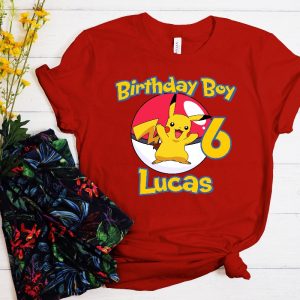 Pokemon Birthday Shirt Pikachu Tshirt Pokemon Shirt Custom Birthday Boy Shirt Toddler Birthday Shirt Custom Family Birthday Shirt Unique revetee 3