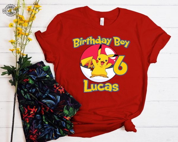 Pokemon Birthday Shirt Pikachu Tshirt Pokemon Shirt Custom Birthday Boy Shirt Toddler Birthday Shirt Custom Family Birthday Shirt Unique revetee 3