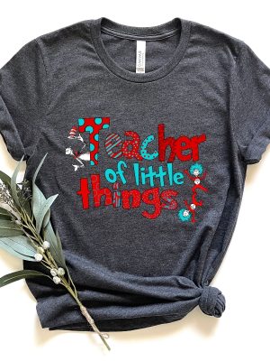 Teacher Of Little Things Shirt Gift For Teacher Cat In Hat Shirt Teacher National Read Across America Shirt Unique revetee 3