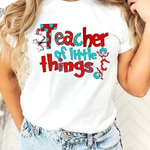 Teacher Of Little Things Shirt Gift For Teacher Cat In Hat Shirt Teacher National Read Across America Shirt Unique revetee 4