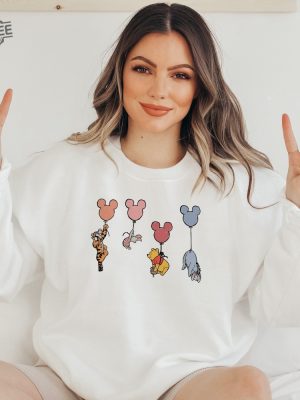 Disney Balloon Sweatshirt Classic Cartoon Character Crewneck Disney Springs Balloon Disney Springs Hot Air Balloon Unique revetee 2