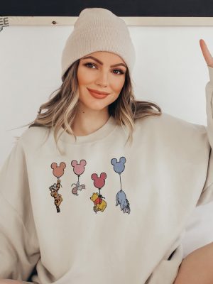 Disney Balloon Sweatshirt Classic Cartoon Character Crewneck Disney Springs Balloon Disney Springs Hot Air Balloon Unique revetee 3