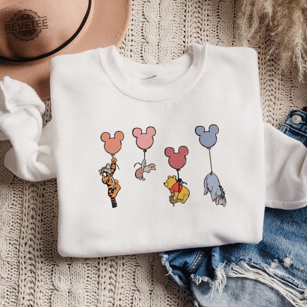 Disney Balloon Sweatshirt Classic Cartoon Character Crewneck Disney Springs Balloon Disney Springs Hot Air Balloon Unique revetee 4