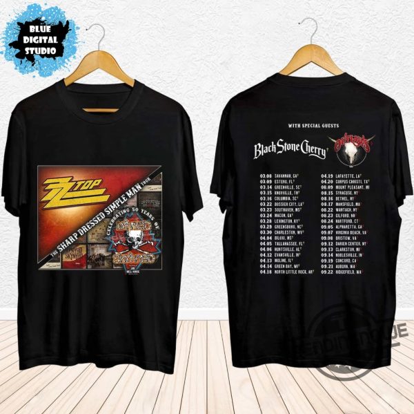 Lynyrd Skynyrd Zz Top Tour 2024 Shirt Zz Top World Tour 2024 Shirt Lynyrd Skynyrd Tour 2024 Tee Sharp Dressed Simple Man Us Tour Shirt trendingnowe 1