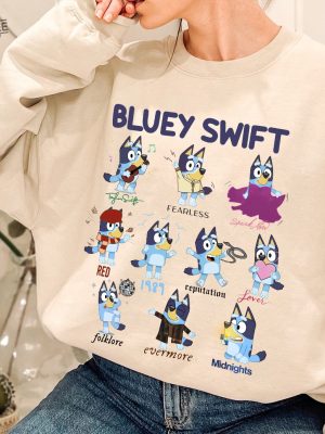 The Bluey The Eras Tour Shirt Bluey Swift Sweatshirt Bluey Ts Shirt Bluey Taylors Version Shirt Bluey Midnights Shirt Unique revetee 2