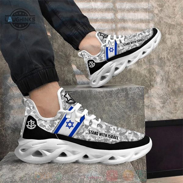 stand with israel clunky sneakers support israel camo merchandise for supporters custom max soul style shoes laughinks 1