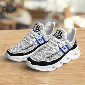 stand with israel clunky sneakers support israel camo merchandise for supporters custom max soul style shoes laughinks 1 1