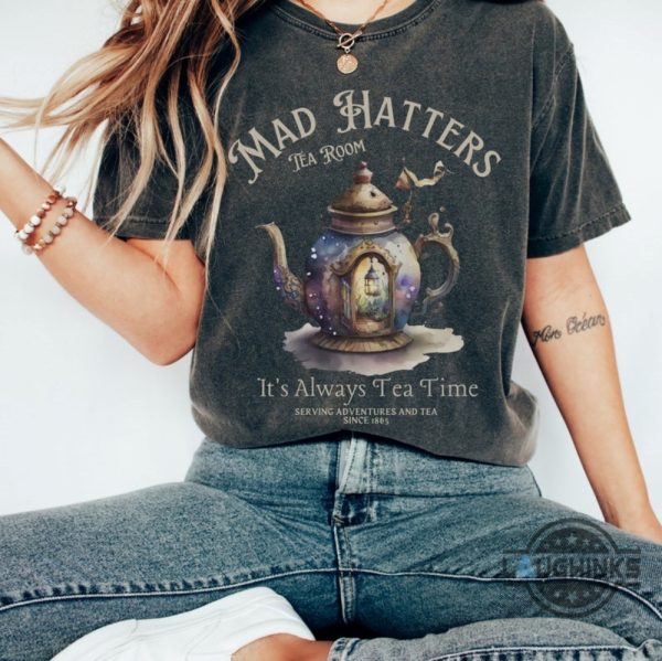 alice in wonderland t shirt sweatshirt hoodie mens womens kids vintage mad hatter shirts tea party dark academia tshirt gift for book reading lovers books tee laughinks 9