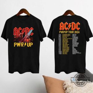 acdc tshirt sweatshirt hoodie mens womens 2 sided 2024 acdc pwr up world tour shirts rock band acdc graphic tee 90s vintage power up concert gift laughinks 1