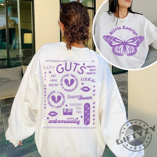 Guts Olivia Track List Shirt Olivia Rodrigo Album Guts Tshirt Vampire Hoodie Olivia Tour 2023 Guts Sweatshirt Guts Olivia Rodrigo Shirt giftyzy 2