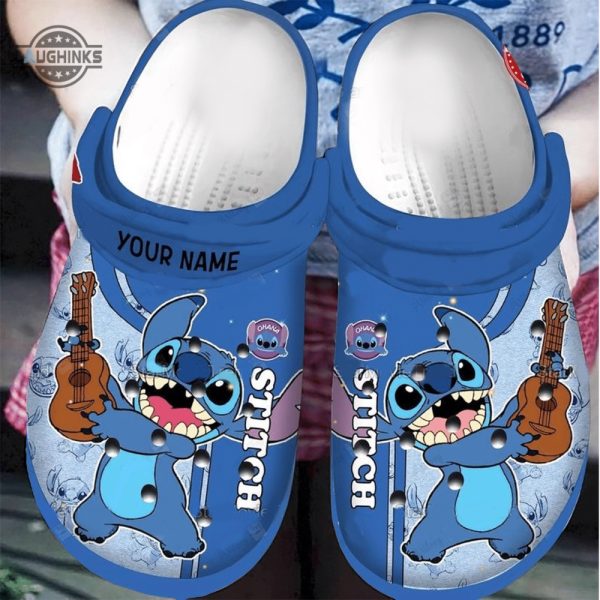 stitch and lilo guitar gift for fan classic water rubber crocs crocband clogs comfy footwear funny famous footwear slippers laughinks 1