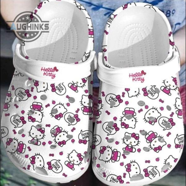 hello kitty gift for lover rubber crocs crocband clogs comfy footwear funny famous footwear slippers laughinks 1