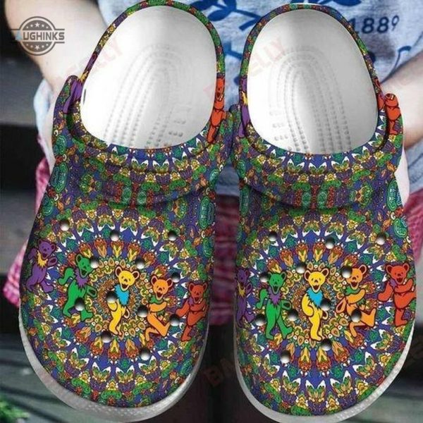 grateful dead personalized mandala gift for lover rubber crocs crocband clogs comfy footwear funny famous footwear slippers laughinks 1
