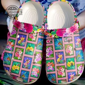 quilt flower block quilting crocsy shoes funny famous footwear slippers