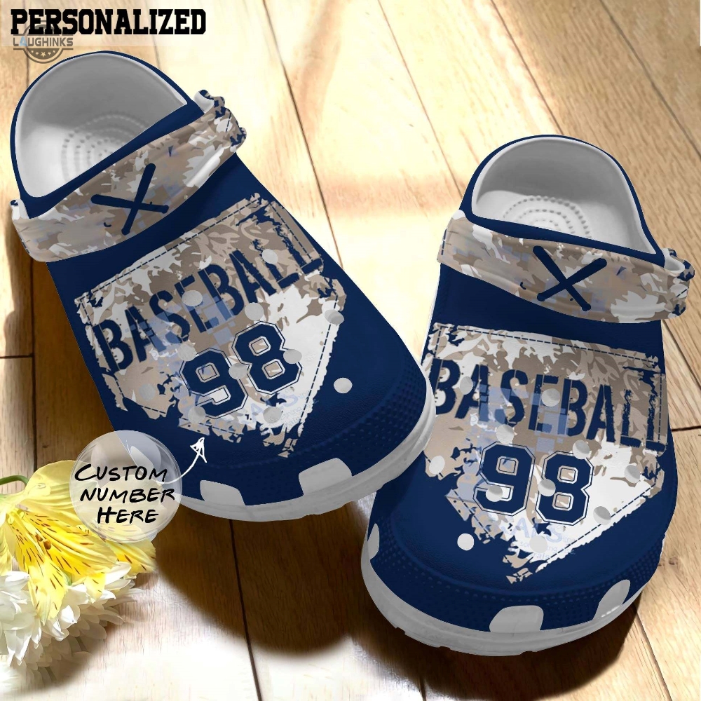 Customize Number Player Baseball Camo Color Crocs Crocbland Clog For Men Women Funny Famous Footwear Slippers