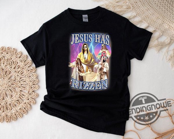 Jesus Has Rizzen Shirt Jesus Playing Basketball Vintage God Christian Shirt He Is Rizzen Shirt Basketball trendingnowe 1