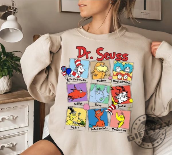 Read Across America Cartoon Characters Shirt Read Across America Sweatshirt Cat In The Hat Tshirt Horton Hoodie Dr.Suess Book Shirt giftyzy 1