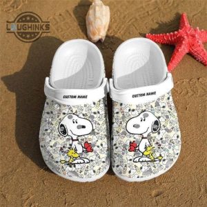 personalized snoopy comfortable for mens and womens classic water crocs clog shoes funny famous footwear slippers laughinks 1