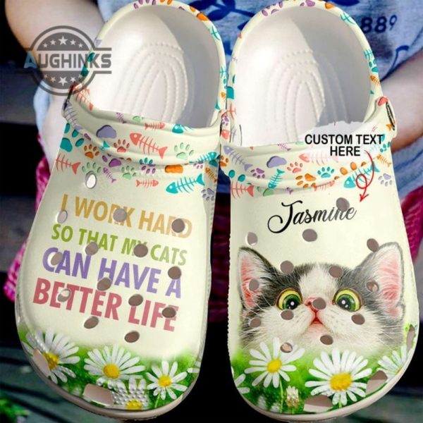 cat personalized better life sku 567 crocs crocband clog comfortable for mens womens classic clog water shoes funny famous footwear slippers laughinks 1