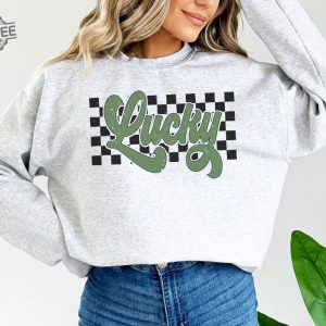 Lucky Crewneck Sweatshirt Retro St Pattys Sweatshirt Womens St Patricks Day Sweatshirt Shamrock Sweatshirt St Patricks Day Outfit revetee 2