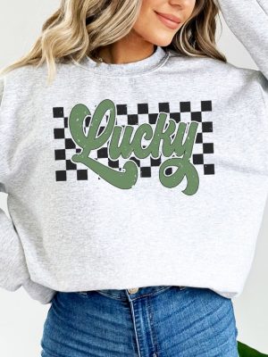 Lucky Crewneck Sweatshirt Retro St Pattys Sweatshirt Womens St Patricks Day Sweatshirt Shamrock Sweatshirt St Patricks Day Outfit revetee 2