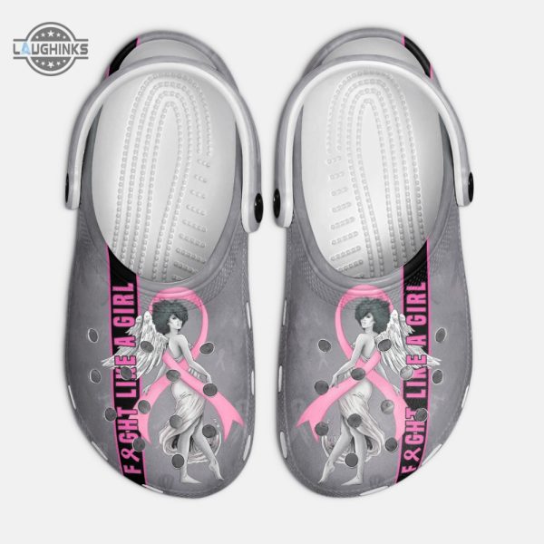 breast cancer awareness girl queen art crocs funny famous footwear slippers