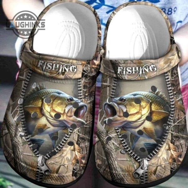 bass fishing hunting comfortable for mens and womens classic water crocs clog shoes funny famous footwear slippers laughinks 1