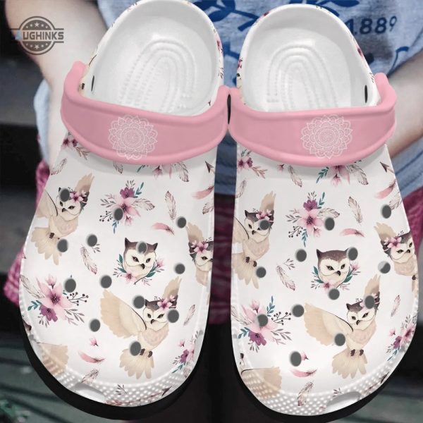 owl personalized clog custom crocs comfortablefashion style comfortable for women men kid print 3d boho owls funny famous footwear slippers laughinks 1
