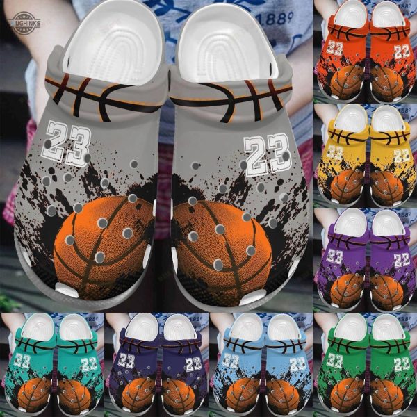 basketball personalized crocs classic clog basketball lover shoes funny famous footwear slippers laughinks 1