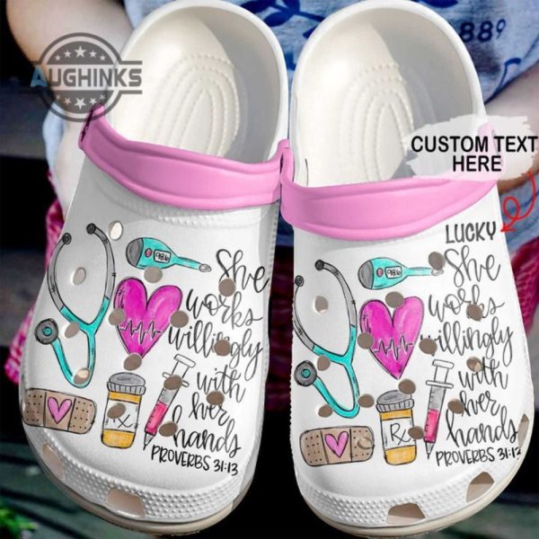 nurse crocs nurse personalized she works willingly clog shoes funny famous footwear slippers laughinks 1