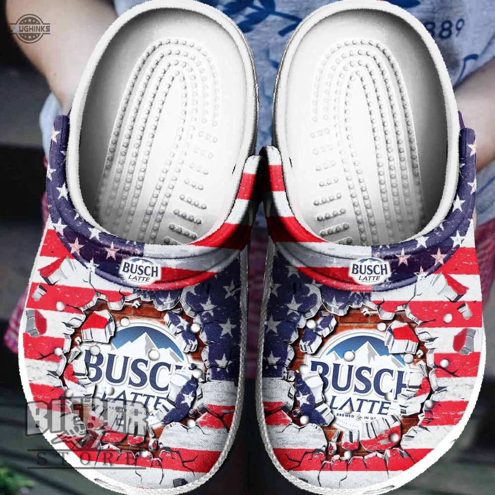 Busch Latte Crocs Clog Shoes Funny Famous Footwear Slippers