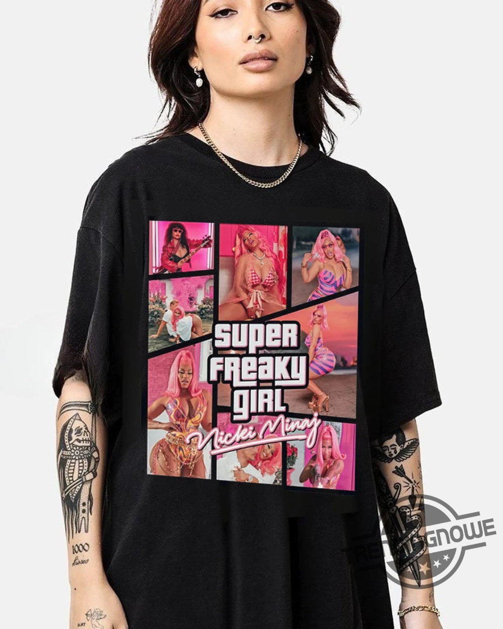 Nicki Minaj Washed Shirt Rapper Homage Graphic Unisex Sweatshirt Hip Hop Sleeve Nicki Minaj Shirt