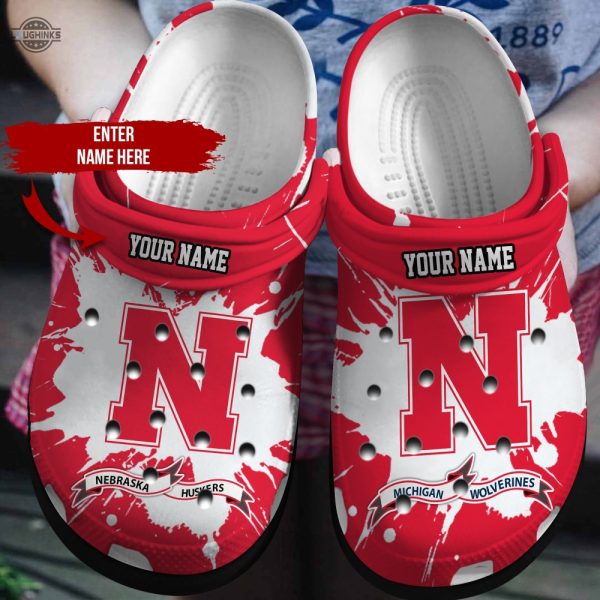 customized nebraska crocs 12862du funny famous footwear slippers