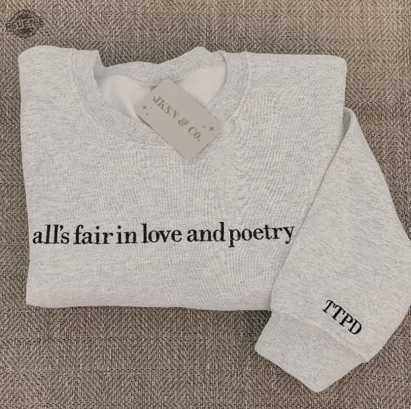 Embroidered Poetry Crewneck Ttpd Crewneck Ttpd Inspo Sweatshirt The Bolter Taylor Swift Tortured Poets Department Track List Unique revetee 1