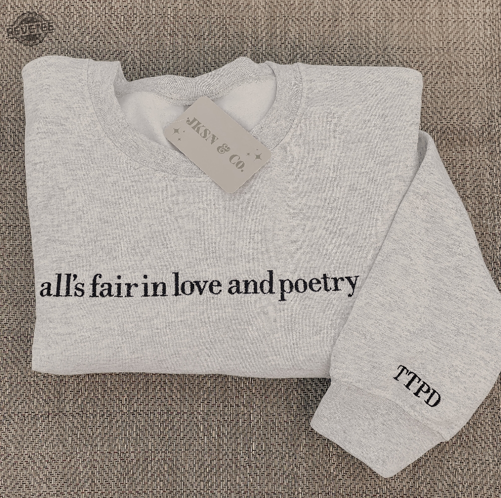 Embroidered Poetry Crewneck Ttpd Crewneck Ttpd Inspo Sweatshirt The Bolter Taylor Swift Tortured Poets Department Track List Unique